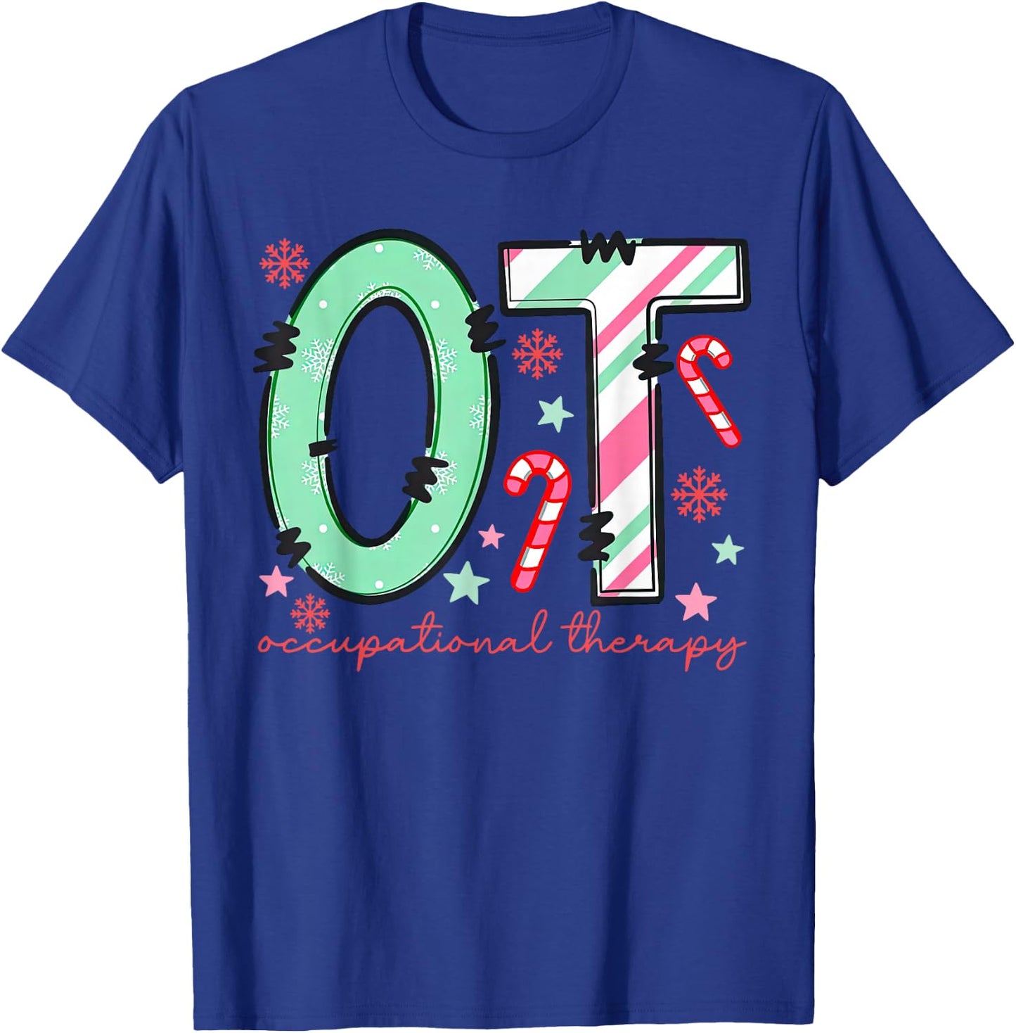 Retro Occupational Therapy OT Therapist Christmas Holiday T-Shirt - T-Shirt | Royal
