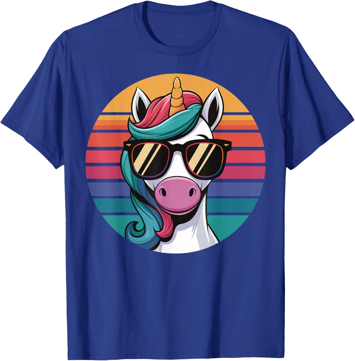 Unicorn Sunglasses Retro T-Shirt - T-Shirt | Royal