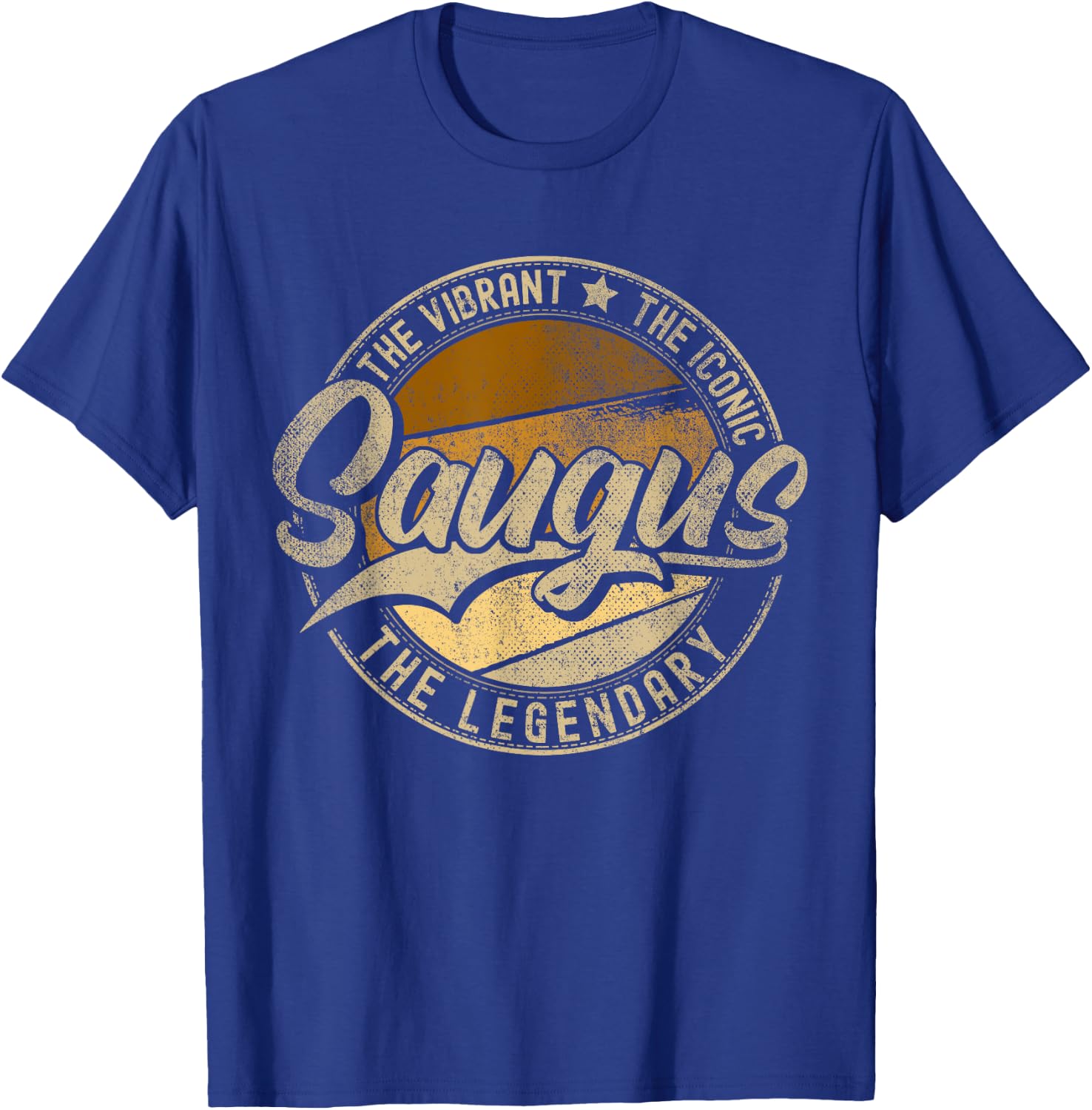 Saugus MA | Massachusetts | Vintage Distressed T-Shirt - T-Shirt | Royal