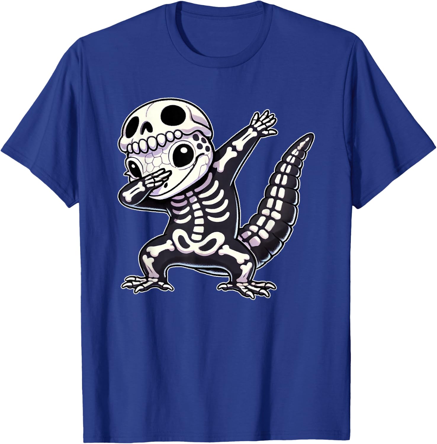 Halloween Skeleton Cute Gecko Men Women Kids T-Shirt - T-Shirt | Royal