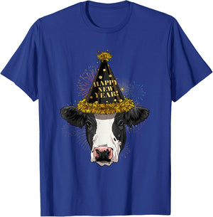 Cow Happy New Year 2021 New Years Eve Party T-Shirt - T-Shirt | Royal
