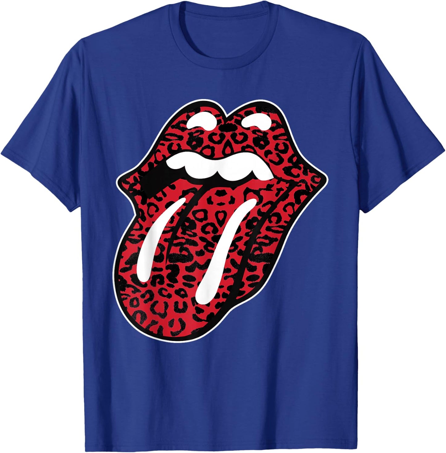 Offizielle The Rolling Stones Leopardenzunge , Schwarz, Erwachsene, -Kinder, Kurzarm, , S, EU 38/40 T-Shirt - T-Shirt | Royal