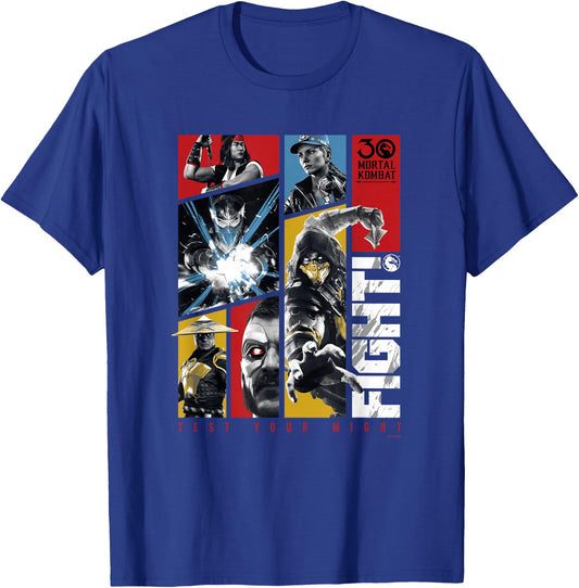 Mortal Kombat Klassic 30 Anniversary Test Your Might Panels T-Shirt - T-Shirt | Royal