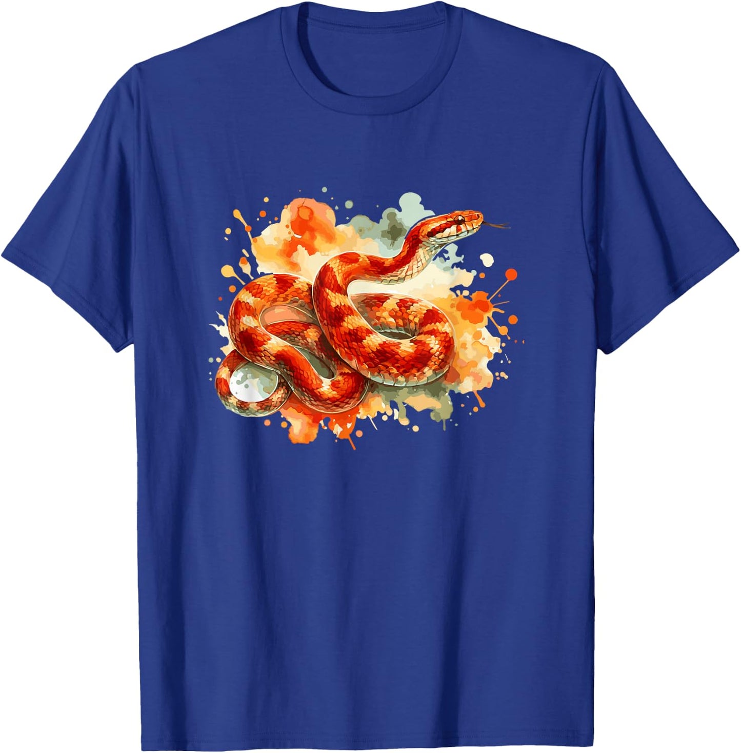 Snake Lover Animal Pet Snake Watercolor Corn Snake , Small T-Shirt - T-Shirt | Royal