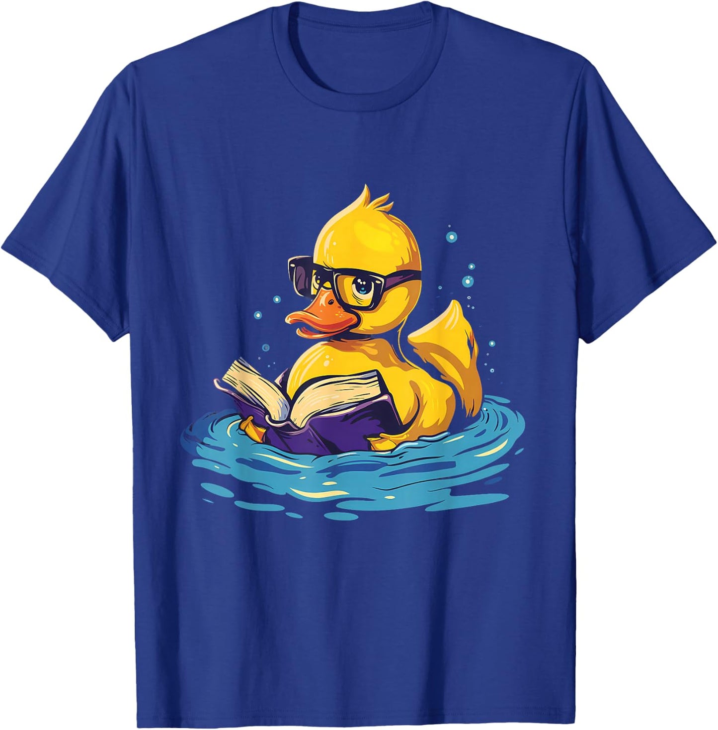 Rubber Duck Reading Book Swim Rubber Duckling Rubber Duckie T-Shirt - T-Shirt | Royal