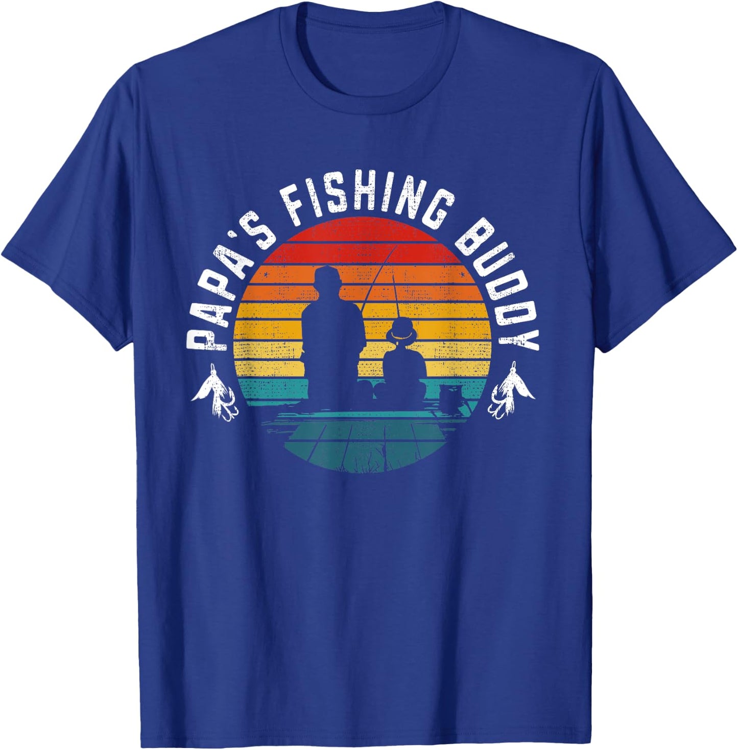 Funny Retro "Papa's Fishing Buddy" - Fishing T-Shirt - T-Shirt | Royal