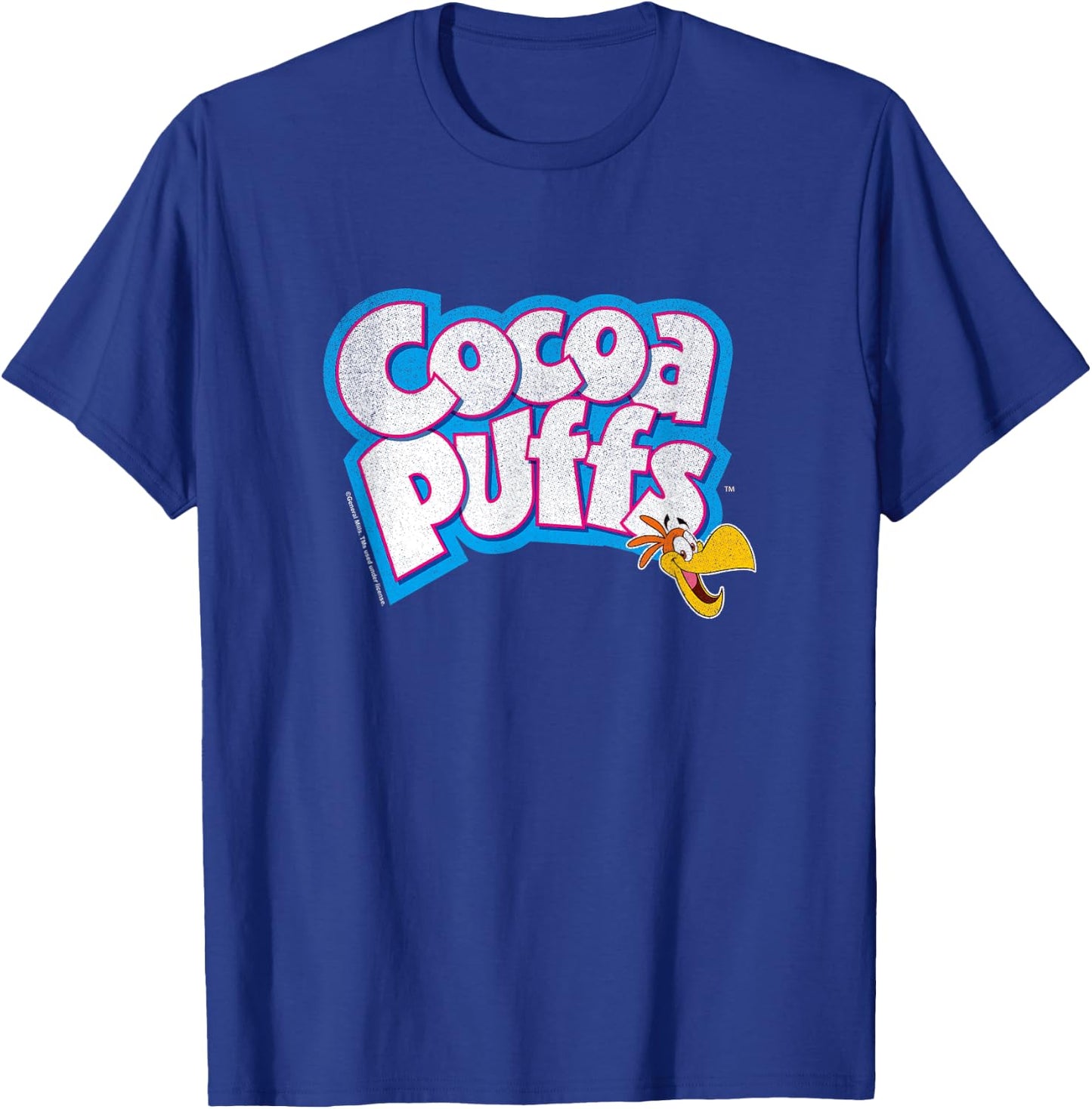 Cocoa Puffs Sonny The Cuckoo Bird Distressed Big Chest Logo T-Shirt - T-Shirt | Royal