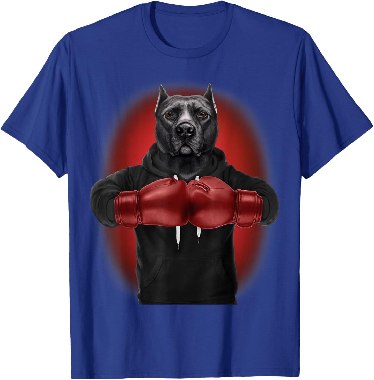 Boxing Black Pit Bull Dog, Martial Arts Warrior T-Shirt - T-Shirt | Royal