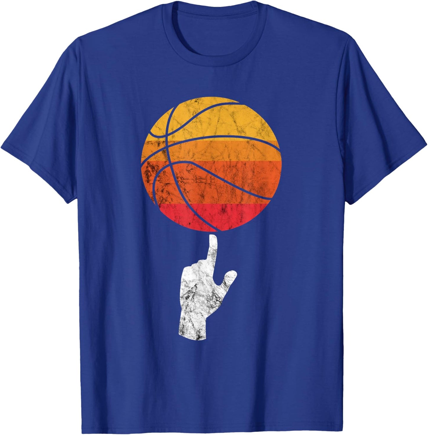 Basketball Playing Basketball Sports Vintage Retro Sunset T-Shirt - T-Shirt | Royal