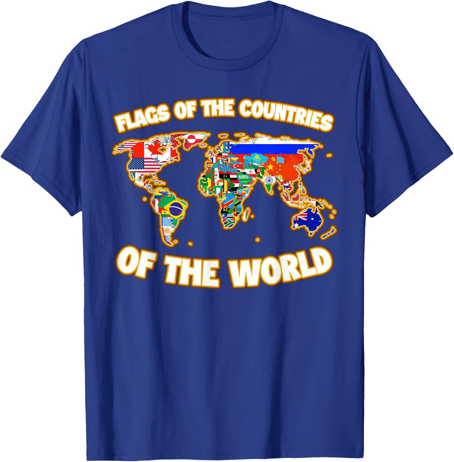 Flags Of The Countries Of The World Map International T-Shirt - T-Shirt | Royal