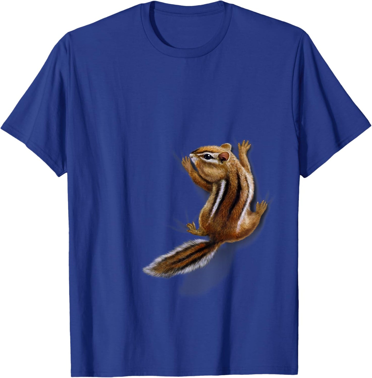 Squirrel Climbing Up, Playful Chipmunk T-Shirt - T-Shirt | Royal