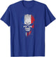 Flag France Skull Patriotic T-Shirt - T-Shirt | Royal