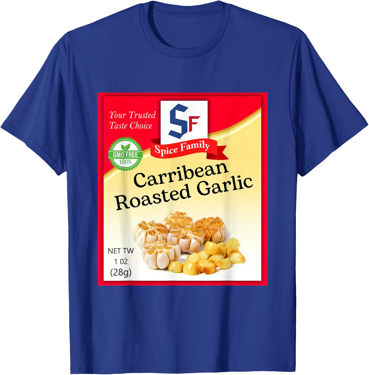Carribean Roasted Garlic Condiment Holiday Spice Costumes T-Shirt - T-Shirt | Royal