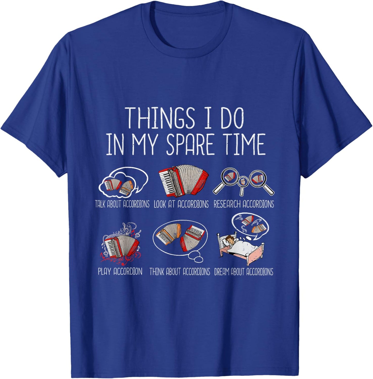 Accordion Player Men Folk Music Lover Accordion T-Shirt - T-Shirt | Royal