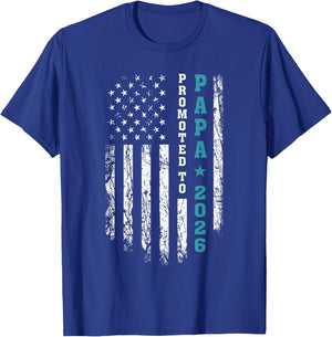 Promoted to Papa Est 2026 First Time Papa T-Shirt - T-Shirt | Royal