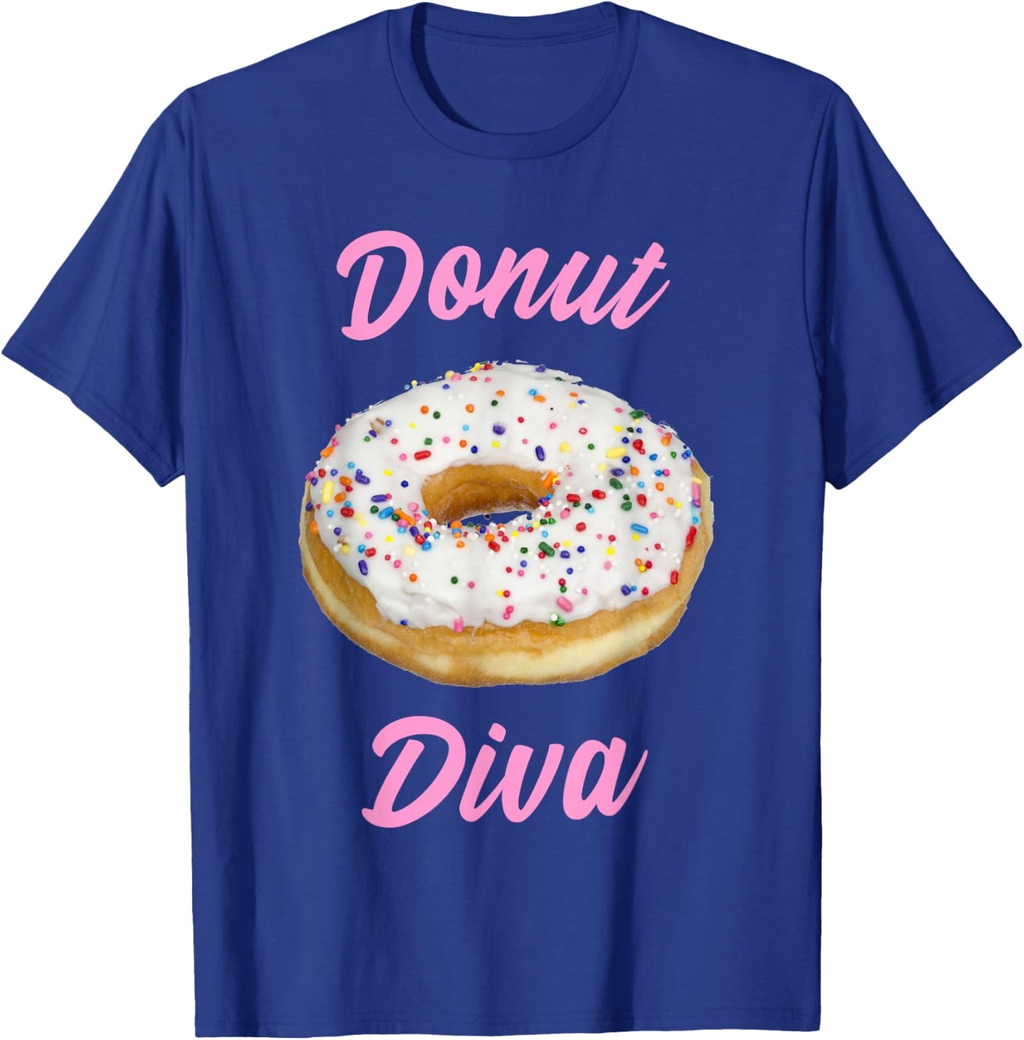 Donut Diva Sprinkle Design Pink Lettering T-Shirt - T-Shirt | Royal