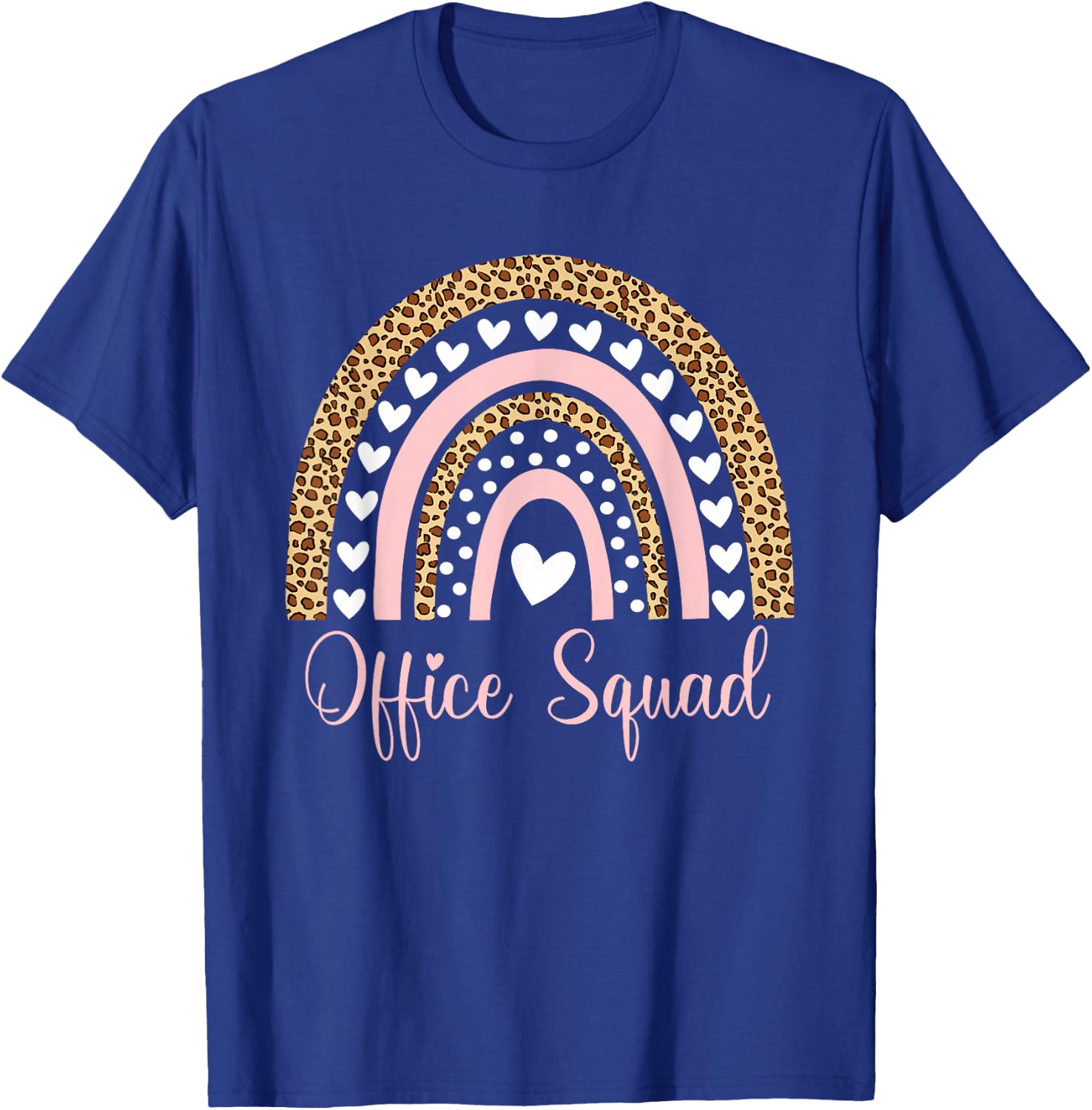 Office Squad Rainbow Leopard School Secretary Administrative T-Shirt - T-Shirt | Royal
