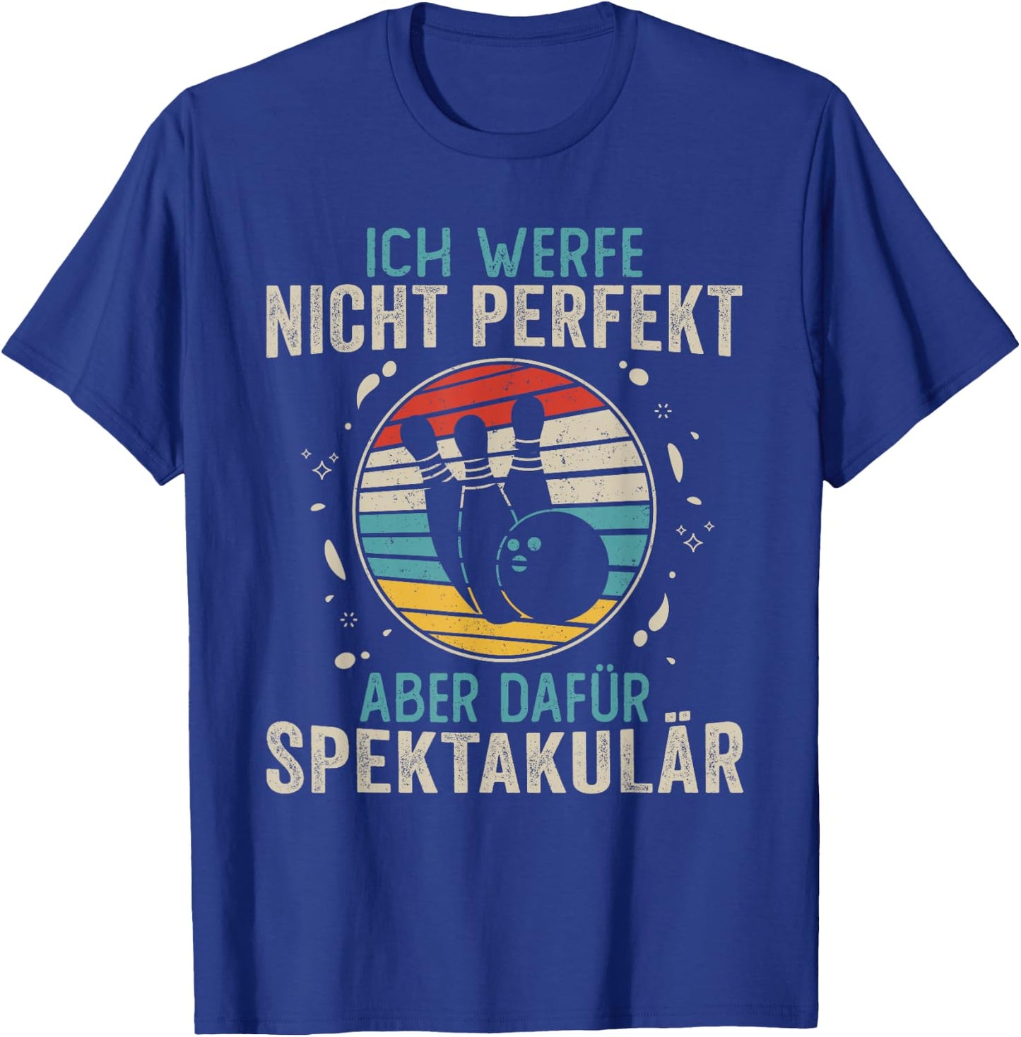 Bowling Geschenke Damen Herren Bowling Sprüche Retro Bowling T-Shirt - T-Shirt | Royal