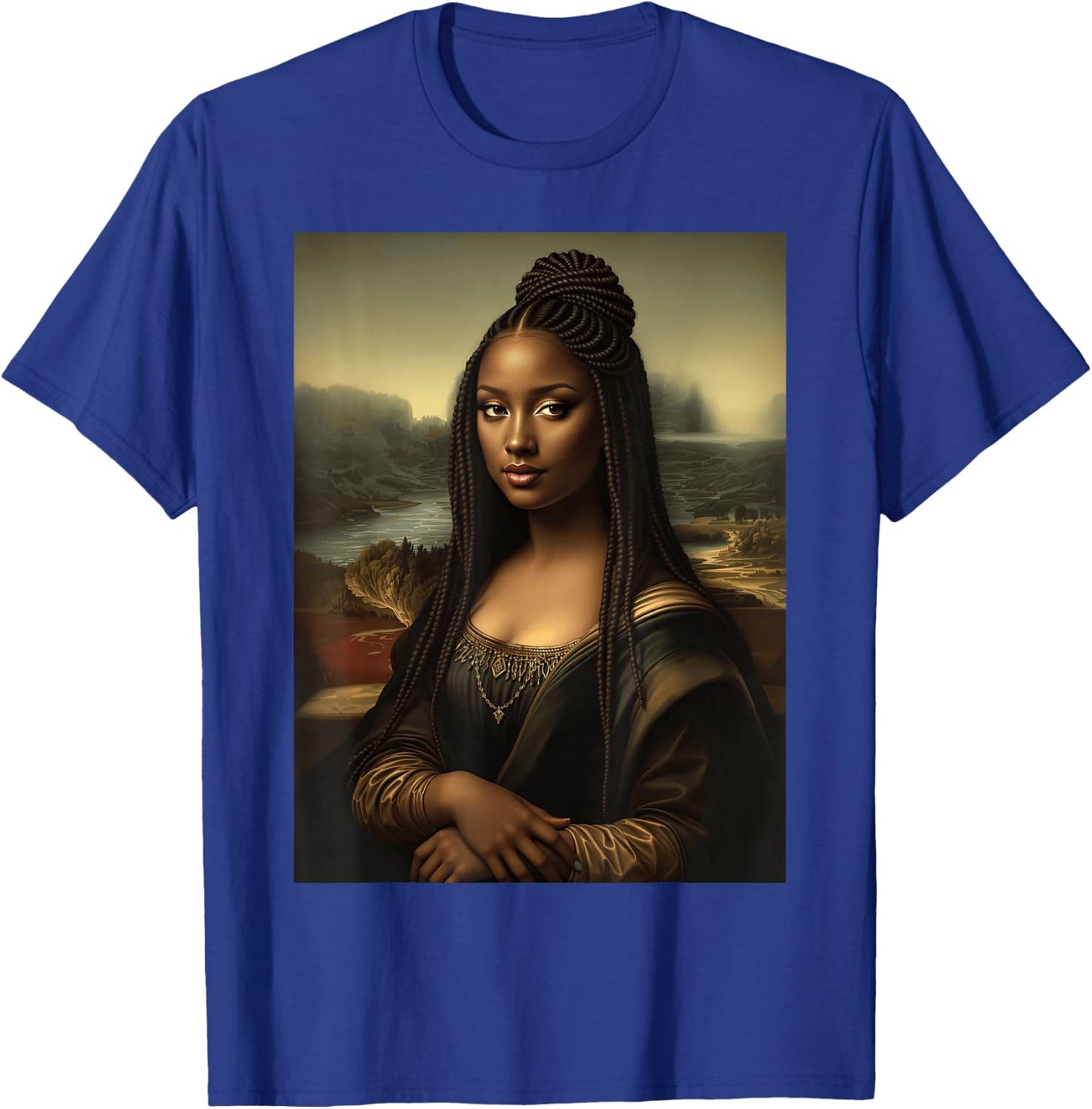 Black Mona Lisa African American Black History Month Funny T-Shirt - T-Shirt | Royal