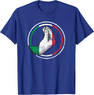 Funny Italy Hand Gesture Italian Flag T-Shirt - T-Shirt | Royal