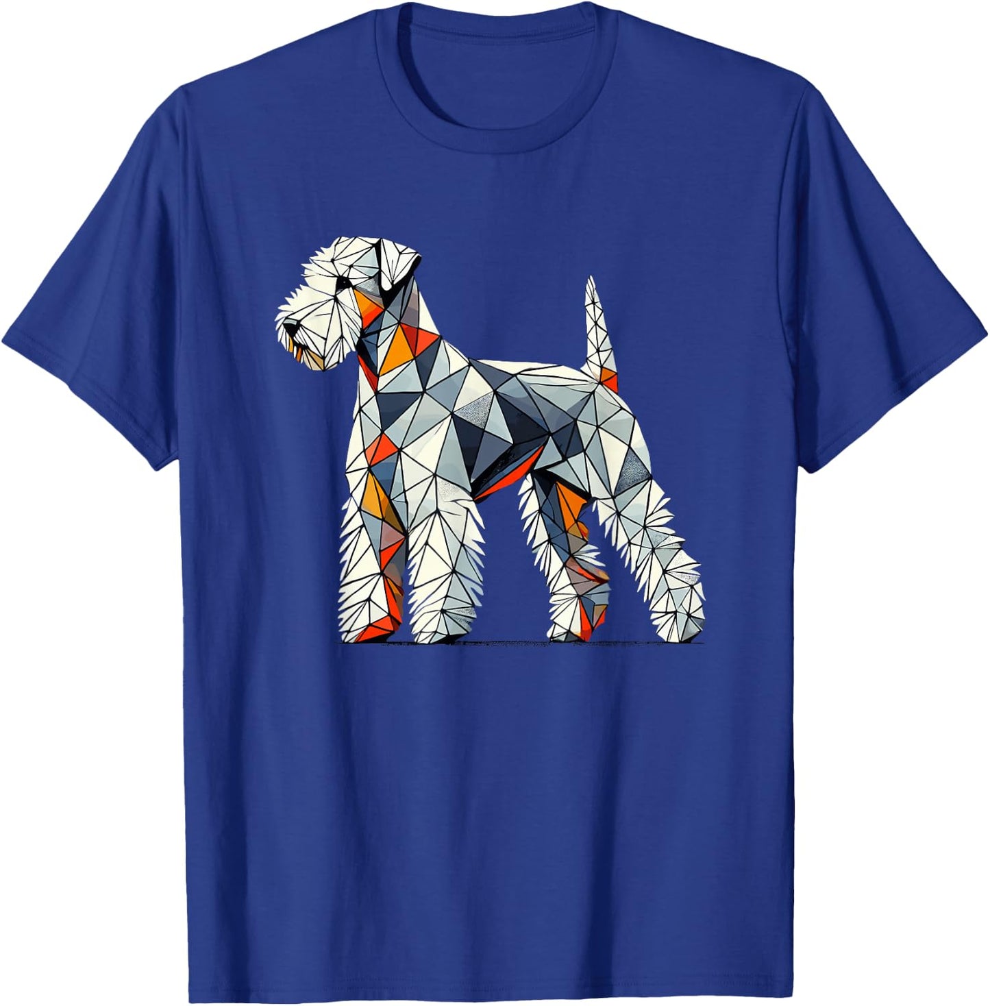 Geometric Art Bedlington Terrier Rothbury Terrier T-Shirt - T-Shirt | Royal
