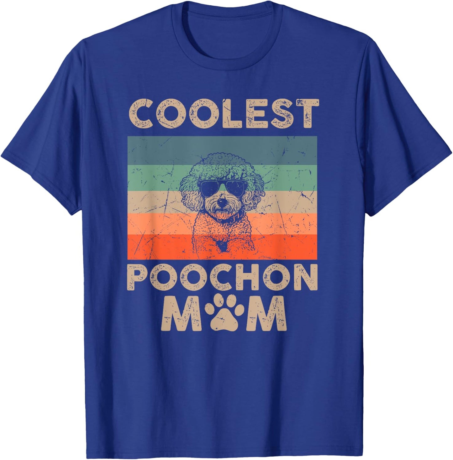 Coolest Dog Mom Mama Gifts Funny Poochon Dog Mom T-Shirt - T-Shirt | Royal