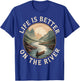 Life is Better On River Canoe Retro T-Shirt - T-Shirt | Royal