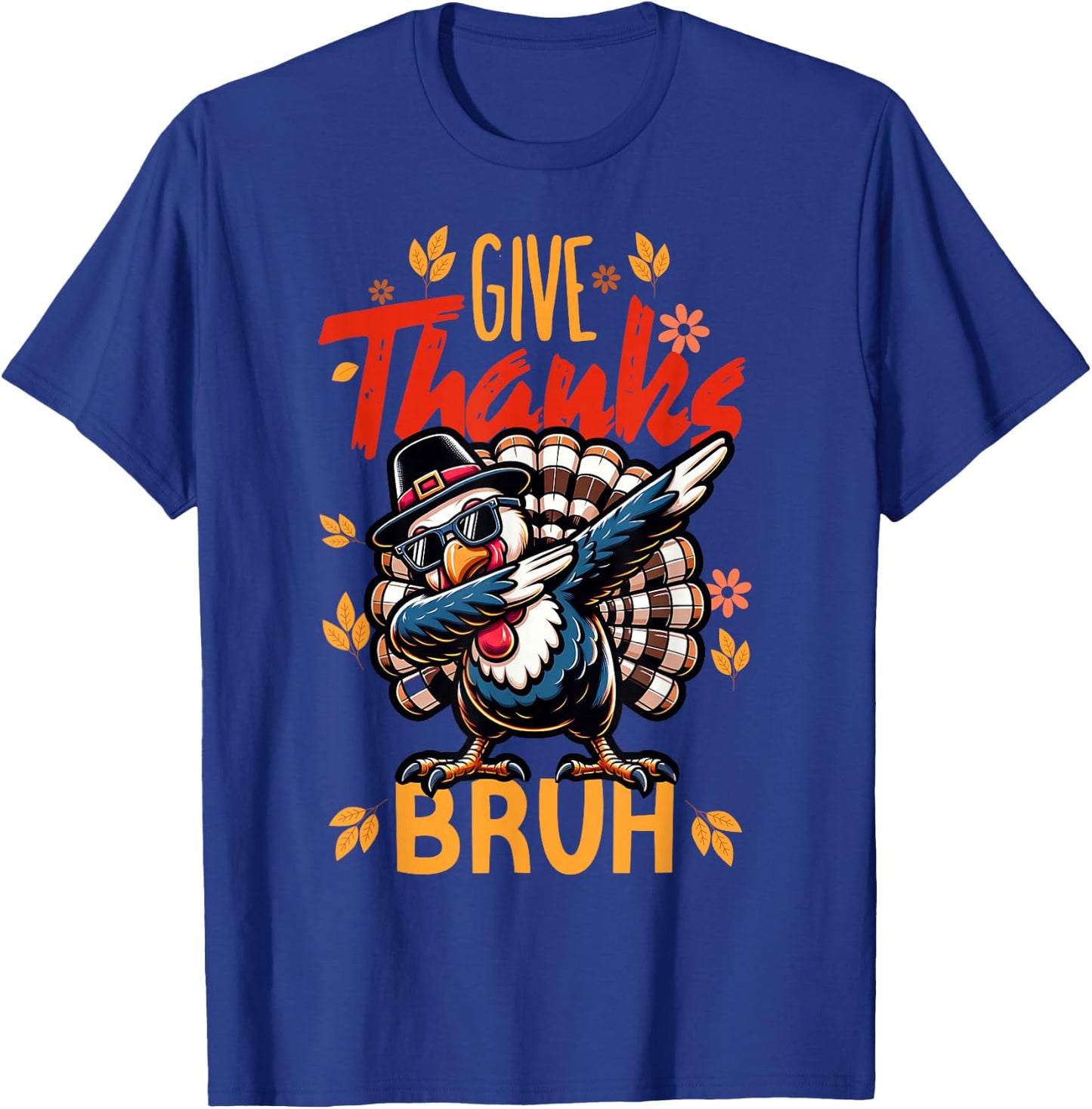 Boys Thanksgiving Bruh Give Thanks Bro T-Shirt - T-Shirt | Royal