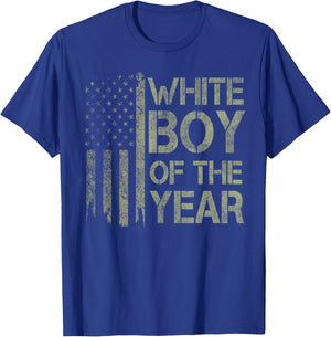White Boy of The Year USA American Flag 4th July 1776 250yr T-Shirt - T-Shirt | Royal