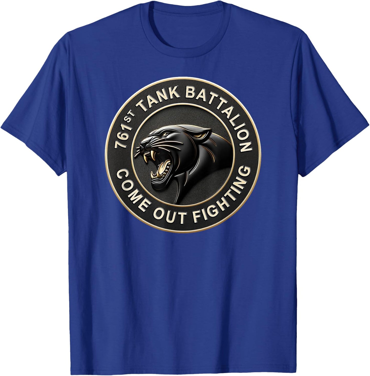 761st Tank Battalion Black Panthers WW2 Emblem Design Remix T-Shirt - T-Shirt | Royal