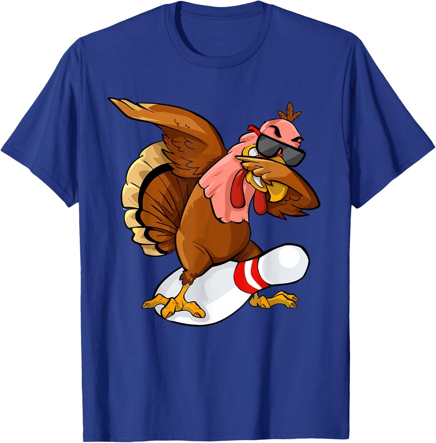 Thanksgiving Bowl Bowler Strike Pin Sport Turkey Bowling T-Shirt - T-Shirt | Royal