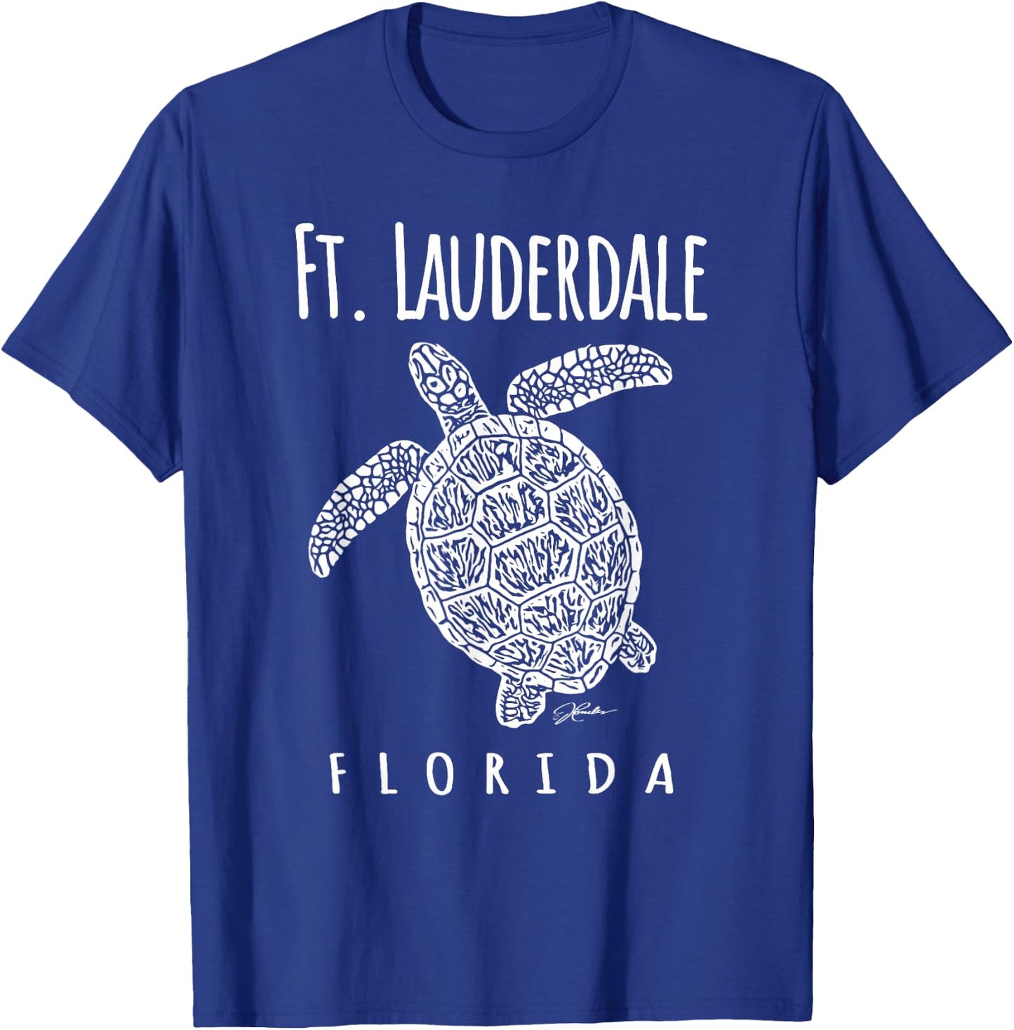 JCombs: Ft. Lauderdale, FL, Sea Turtle, Beach T-Shirt - T-Shirt | Royal