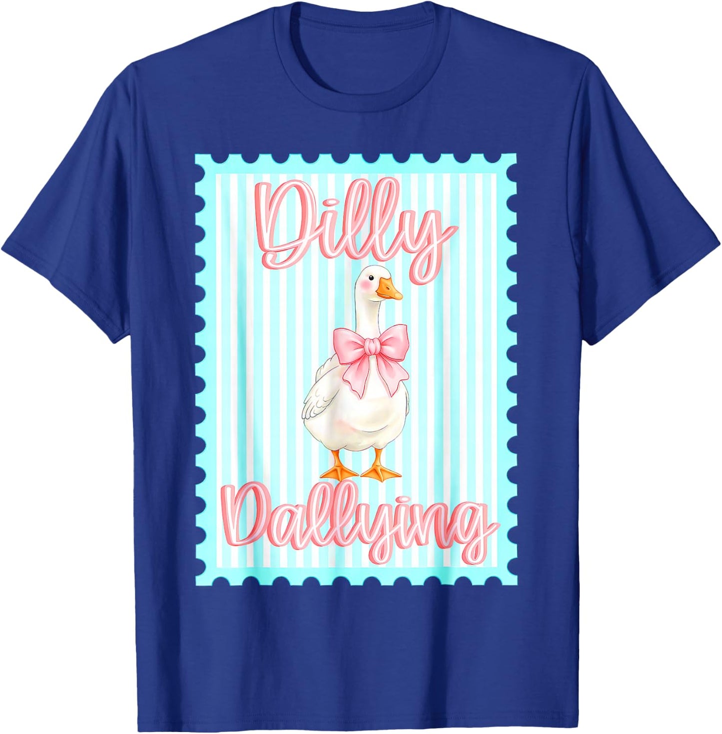 Dilly Dally Goose, Coquette Bow Goose T-Shirt - T-Shirt | Royal
