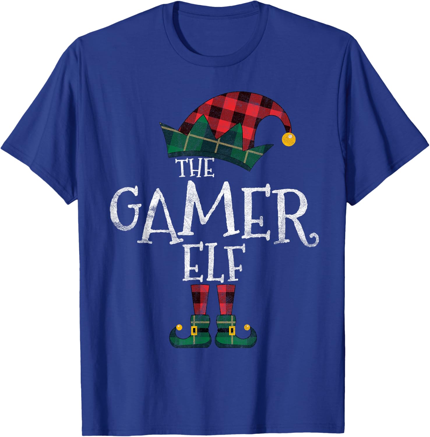 The Gamer Elf Matching Family Group Gift Funny Christmas T-Shirt - T-Shirt | Royal