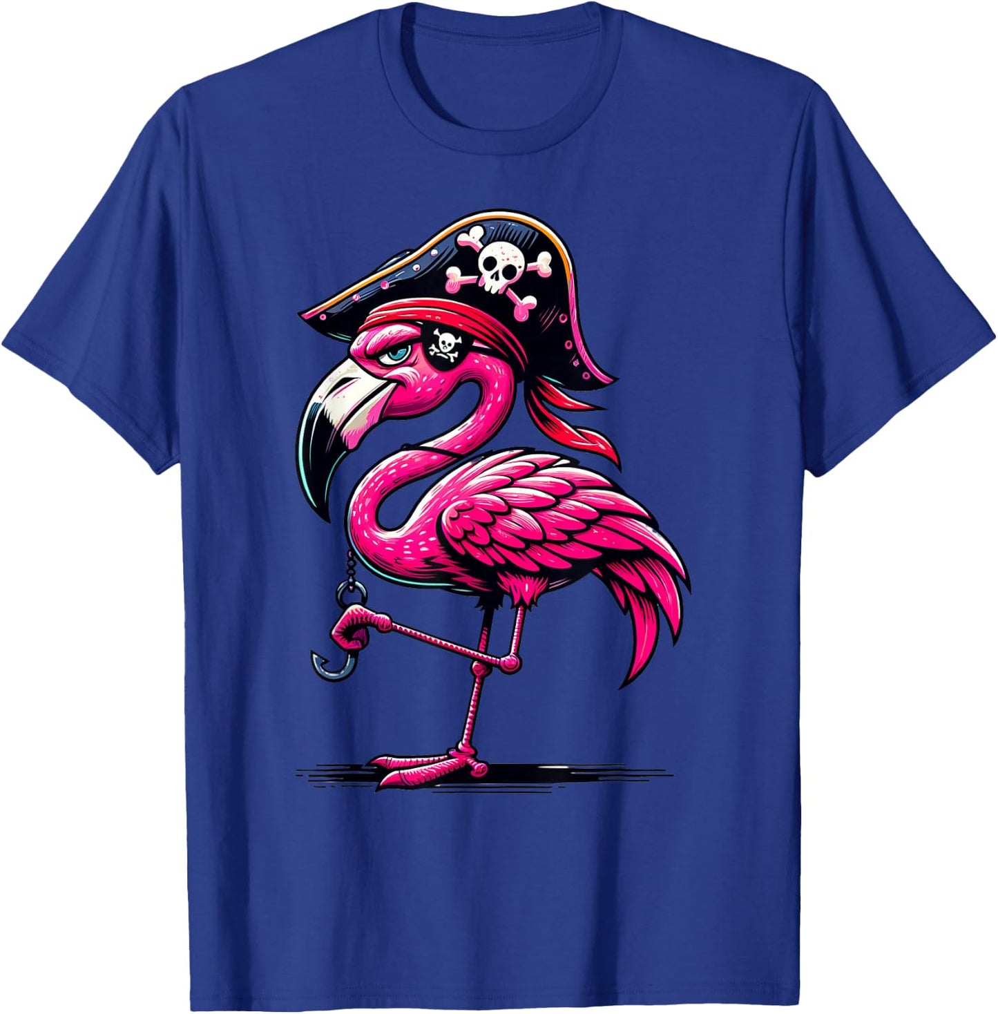 Pirate Pink Flamingo Halloween Party - Jolly Roger T-Shirt - T-Shirt | Royal