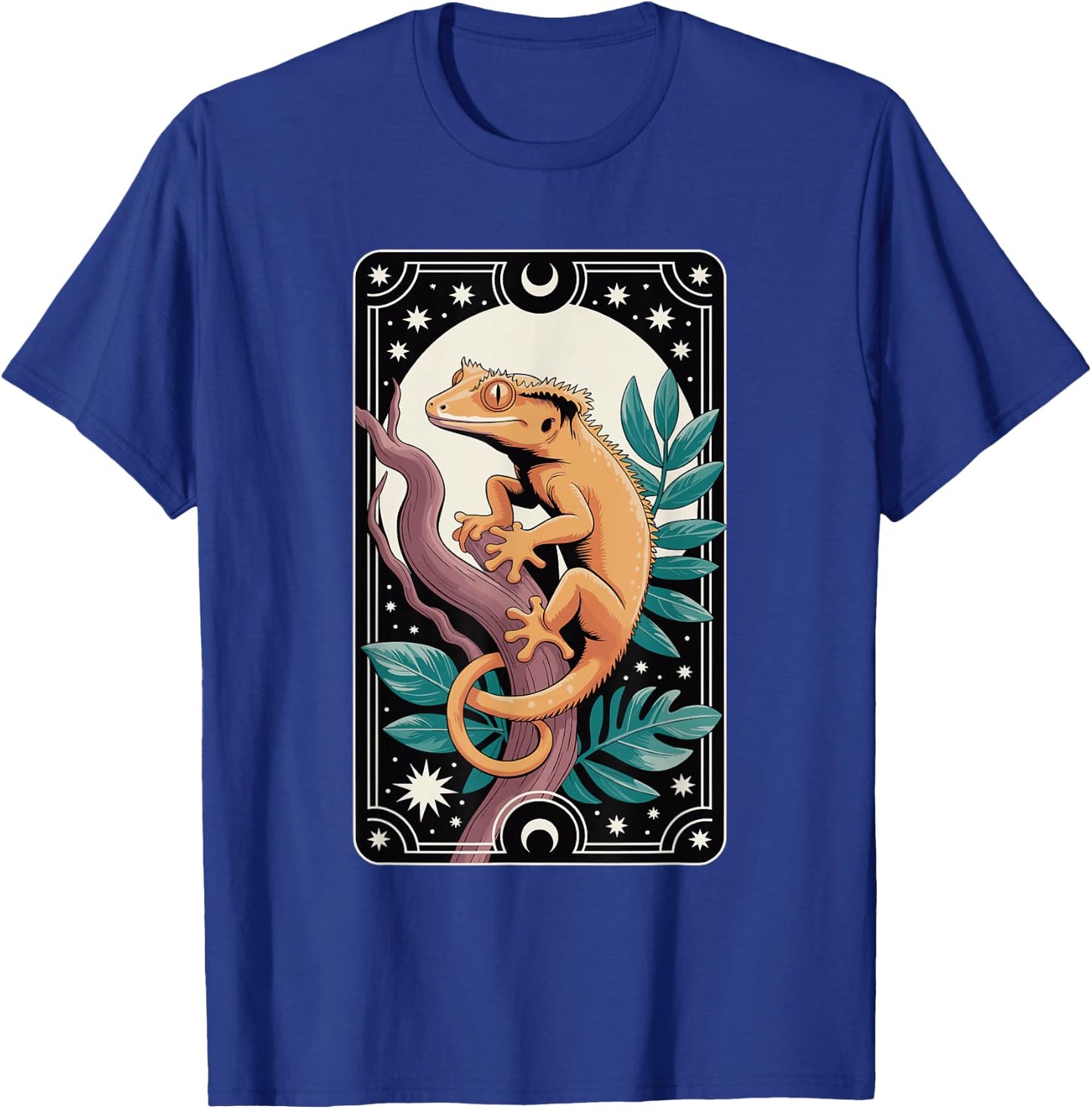 Crested Gecko Tarot Card Mystic Reptile Design T-Shirt - T-Shirt | Royal