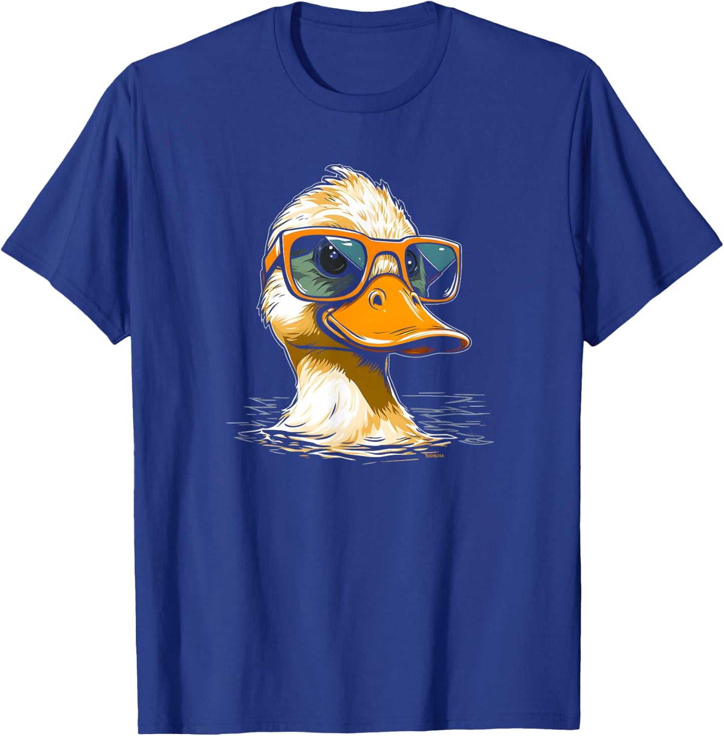 Cool Duck with Sunglasses / Funny 1980s Duck T-Shirt - T-Shirt | Royal