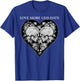 Love more Hate less_Vintage Skull and Rose T-Shirt - T-Shirt | Royal