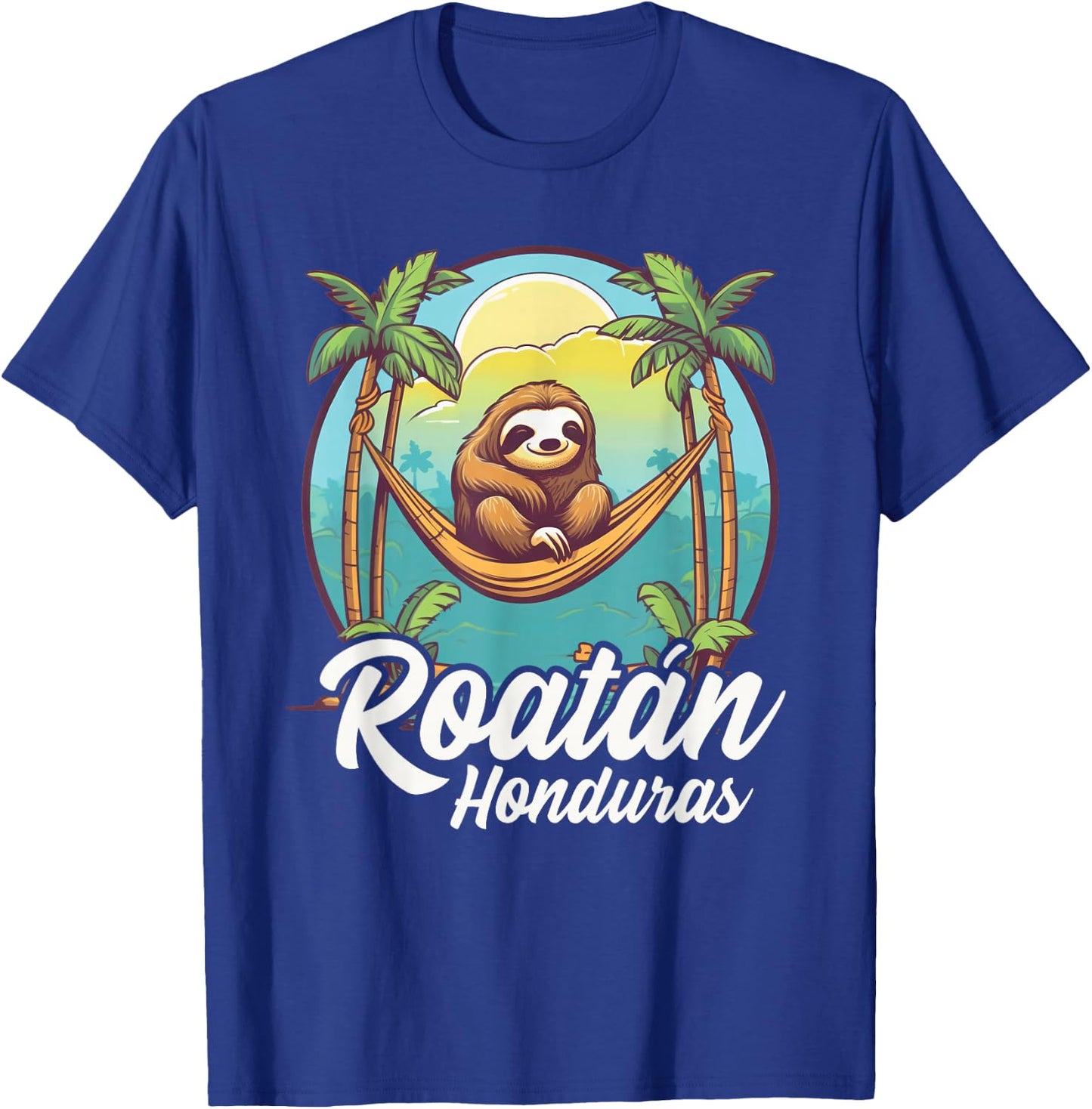 Roatan Sloth, Roatan Honduras Sloth, Roatan T-Shirt - T-Shirt | Royal