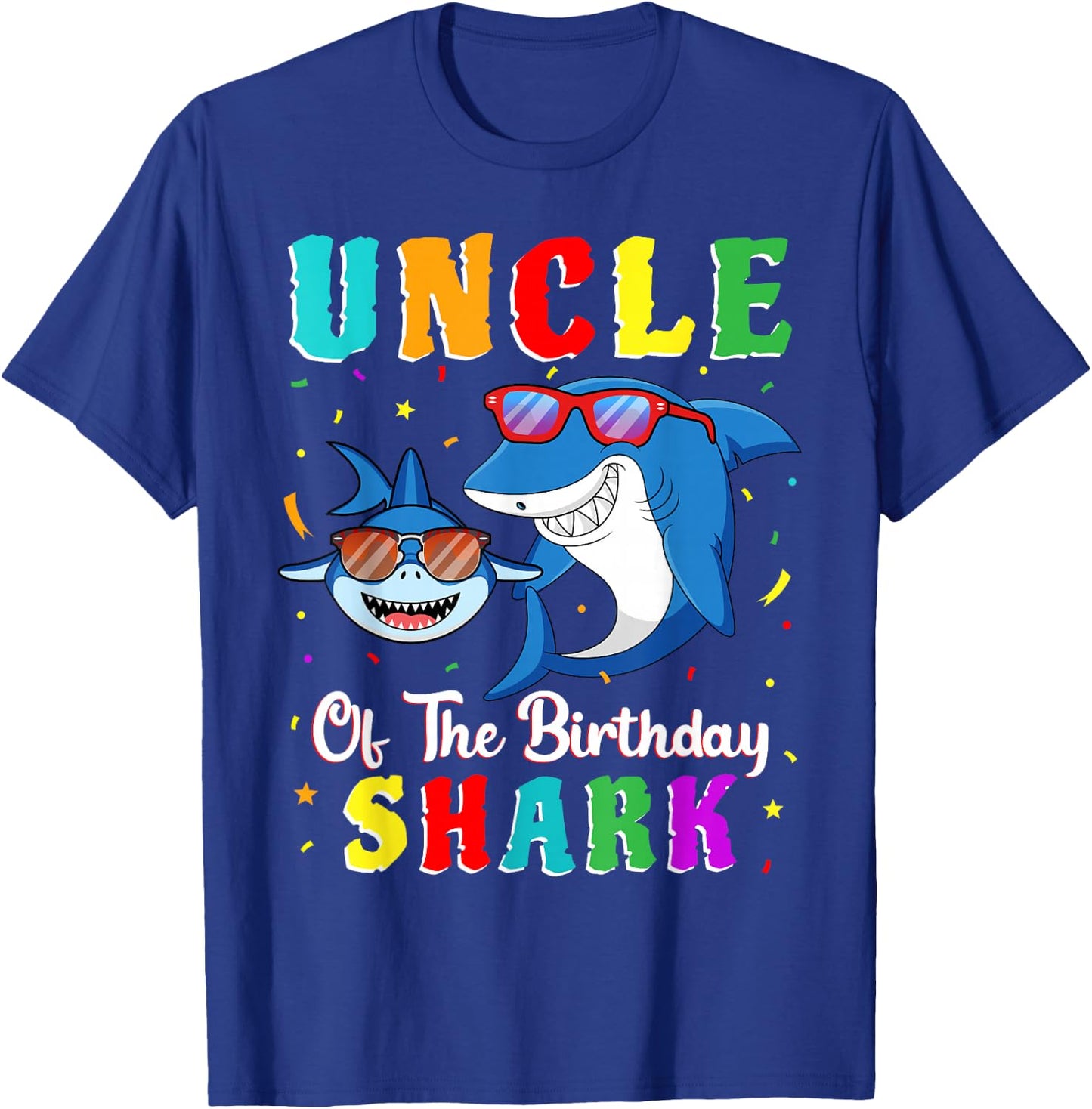 Uncle Of The Shark Birthday Family Matching Birthday Nephew T-Shirt - T-Shirt | Royal