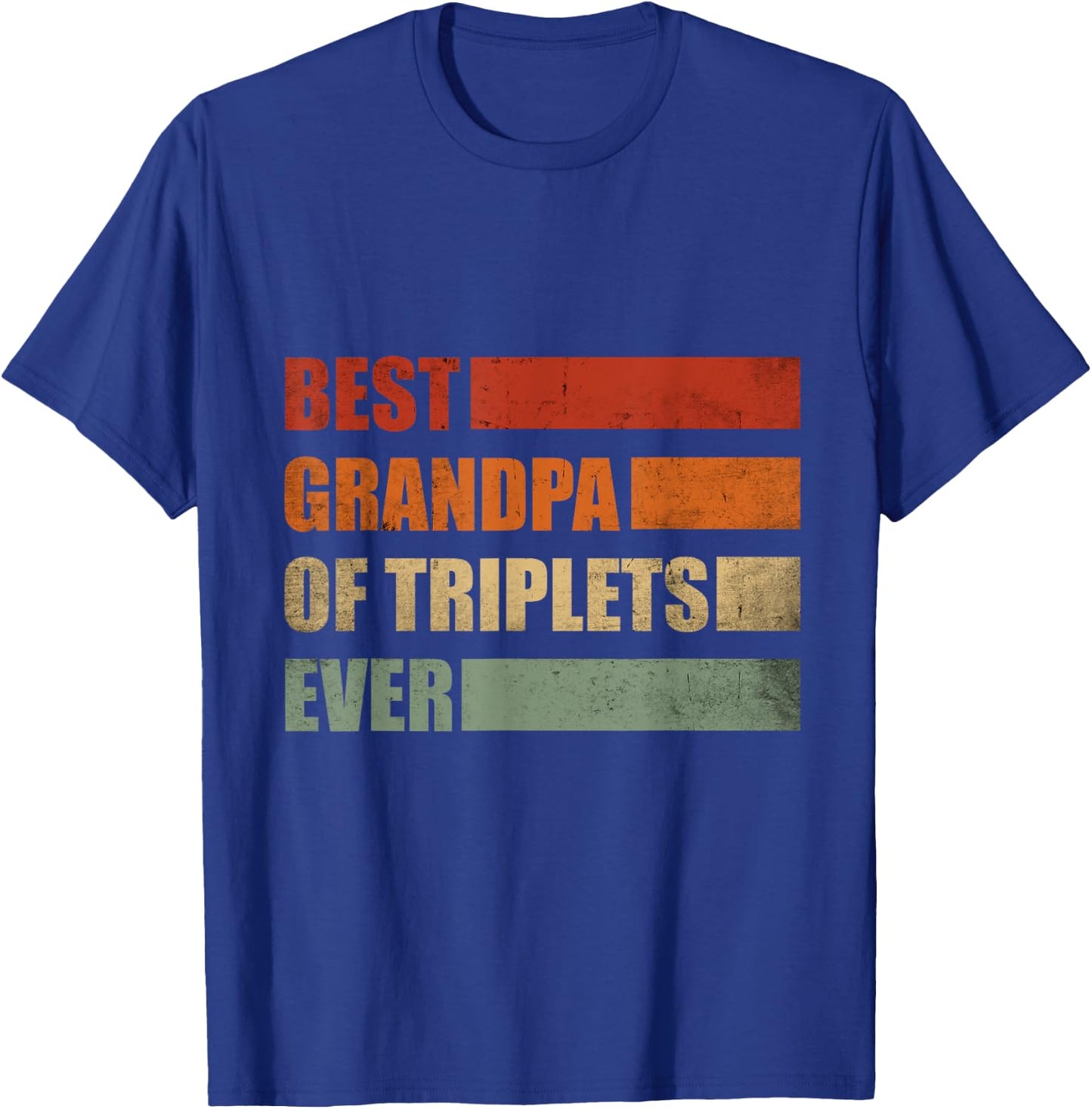 Retro Grandpa of Triplets Pregnancy Announcement Party T-Shirt - T-Shirt | Royal