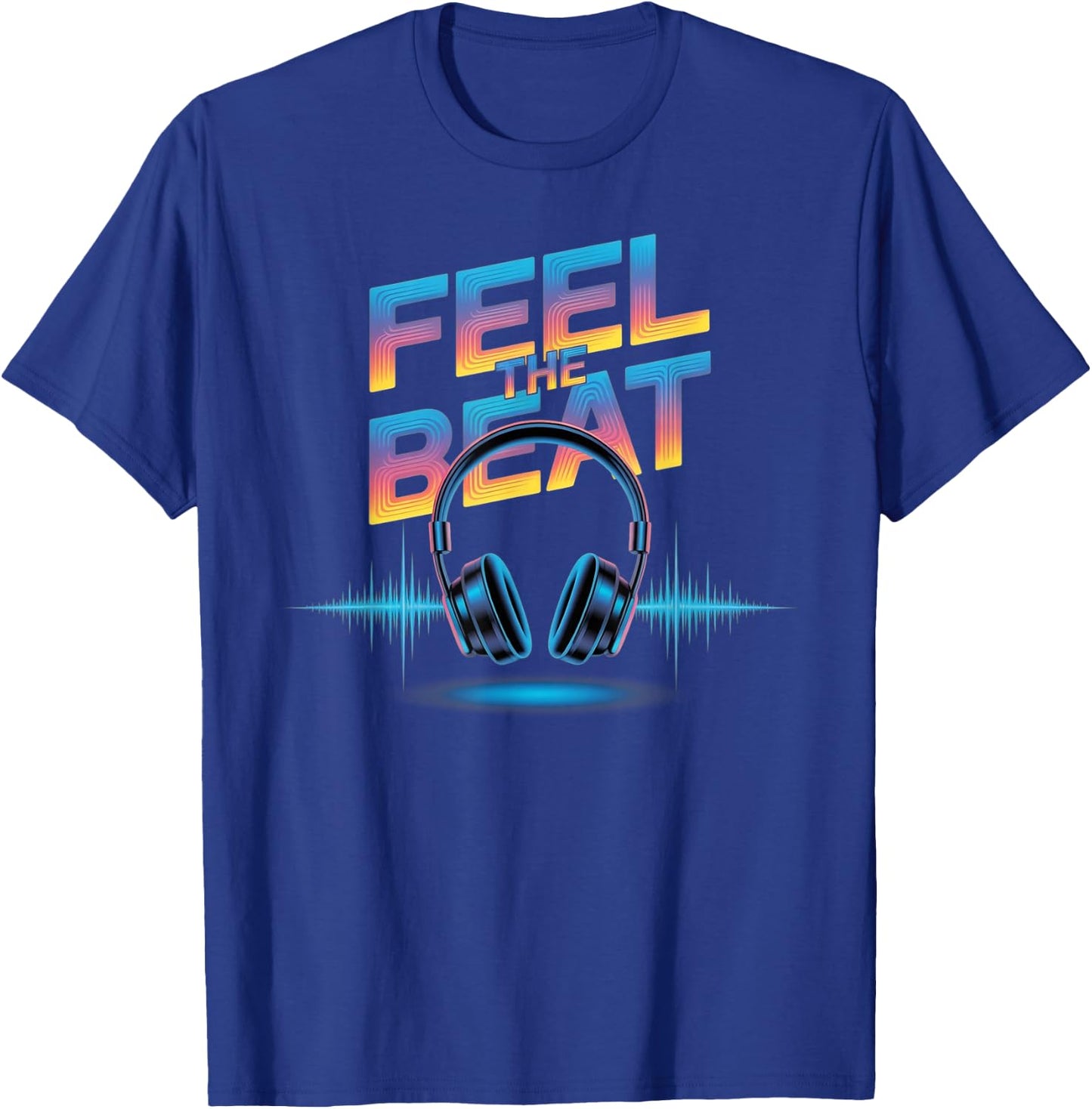 Men's DJ Shirts Music Headphone T-Shirt - T-Shirt | Royal