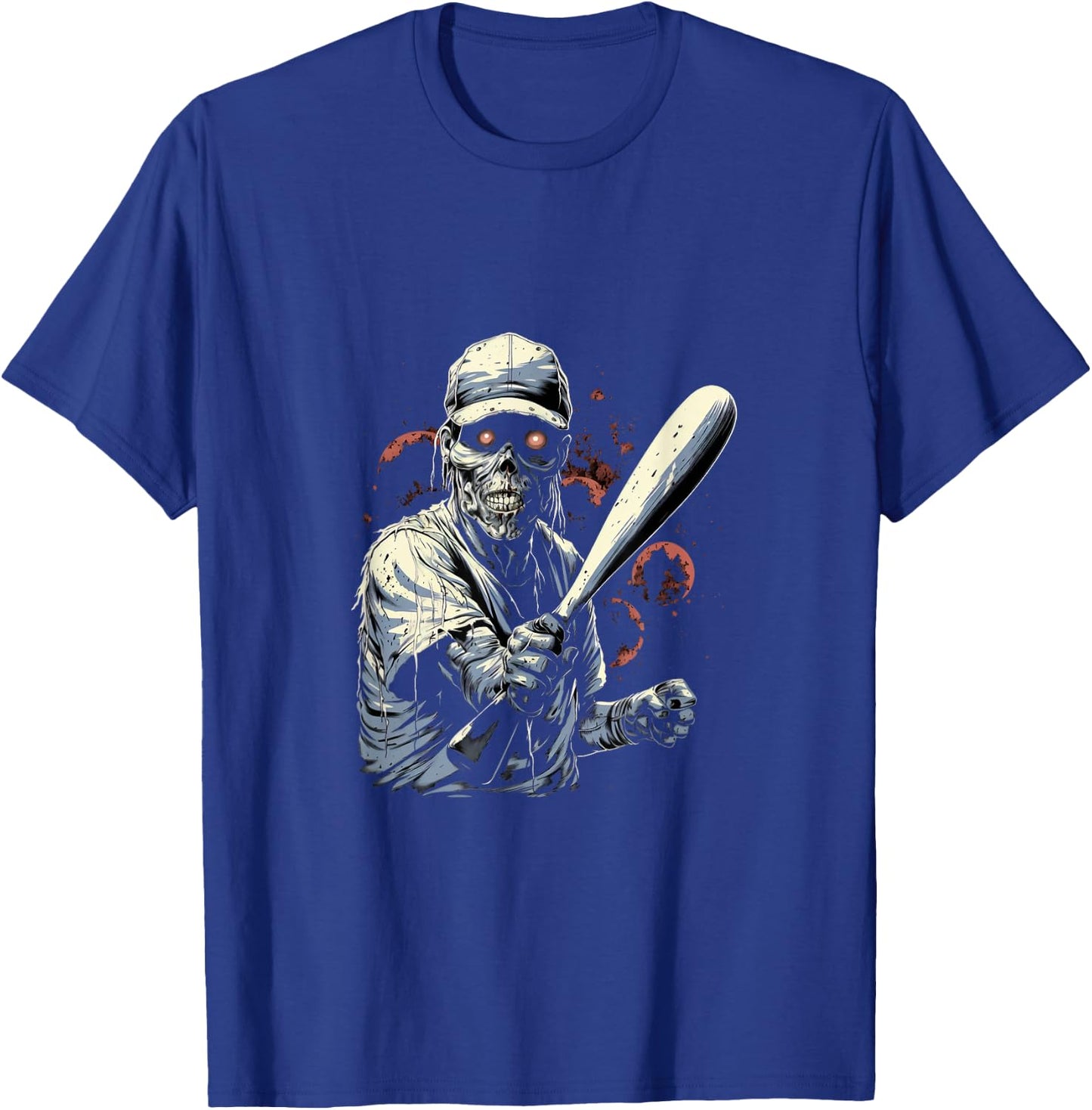 Zombie Playing Baseball Halloween Baseball Player T-Shirt - T-Shirt | Royal