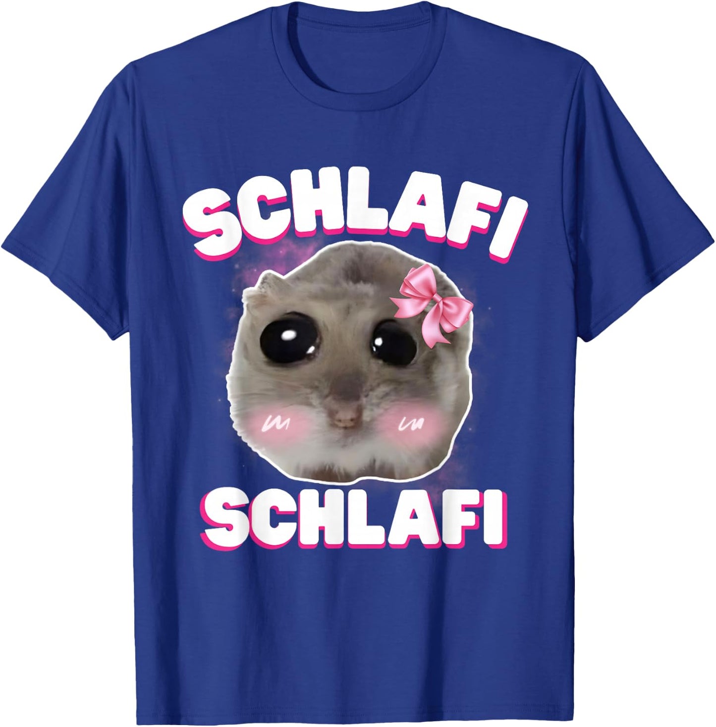 Schlafi Schlafi Funny Sad Hamster Cute Hamstie , black T-Shirt - T-Shirt | Royal