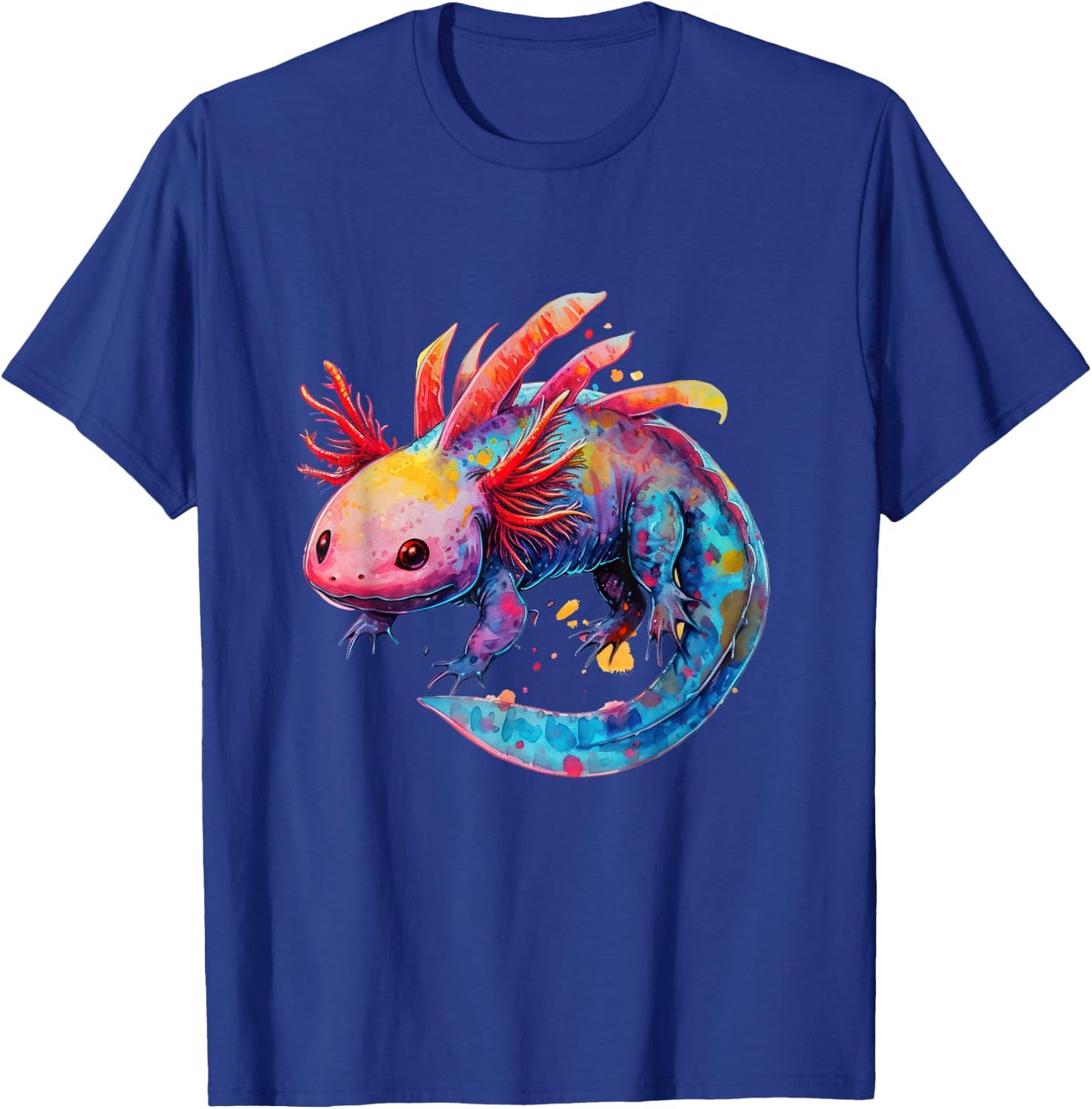 Axolotl Colorful Graphic T-Shirt - T-Shirt | Royal