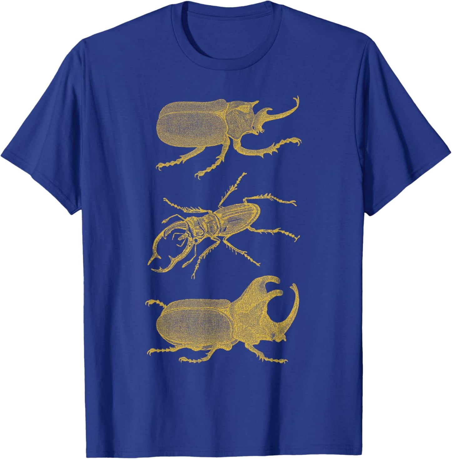 Vintage Beetles Stag Rhinoceros Gold Insect Bug T Shirt T-Shirt - T-Shirt | Royal