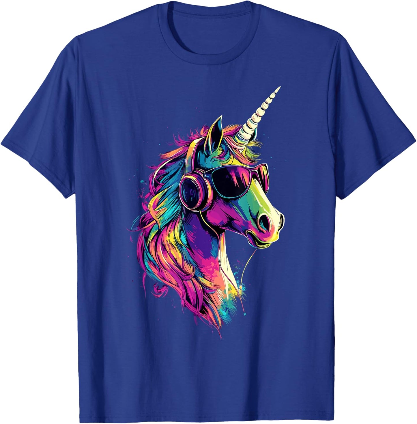 Unicorn Colourful Rainbow Rider Horses Riding Unicorns , black T-Shirt - T-Shirt | Royal