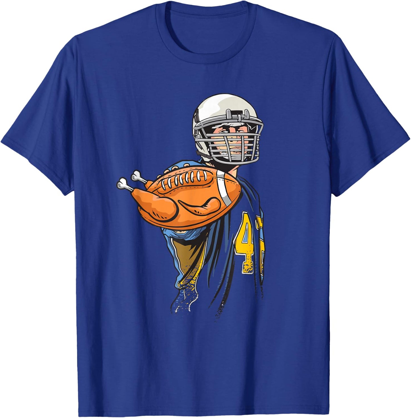 Thanksgiving Football Player Turkey - Thanksgiving Football T-Shirt - T-Shirt | Royal