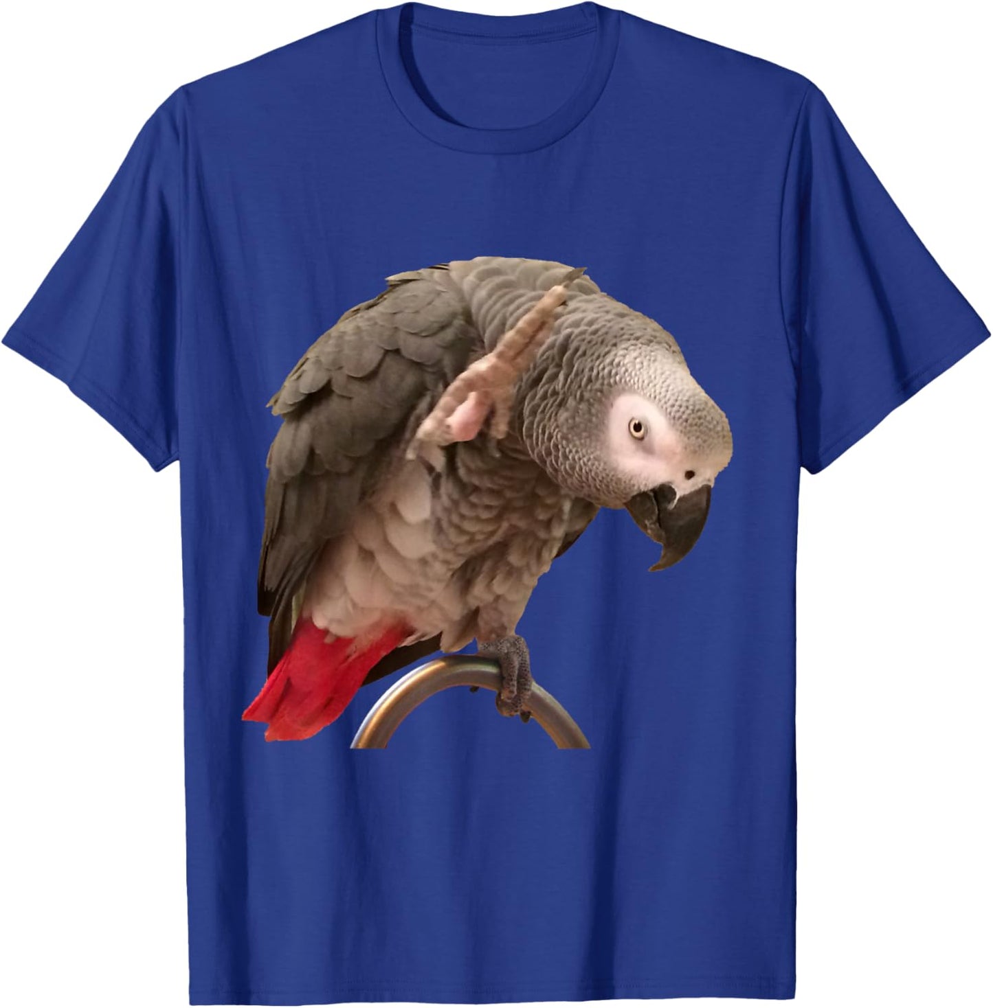 Funny African Grey Parrot Waving T-Shirt - T-Shirt | Royal