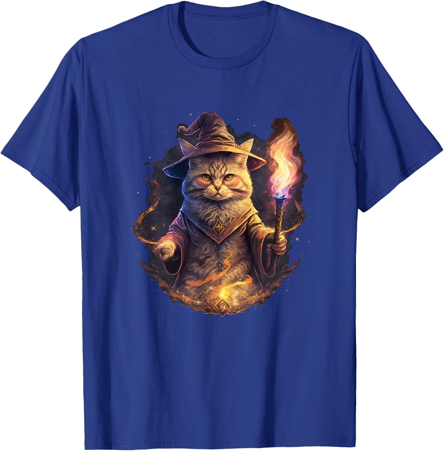 Magical Wizard Cat Fantasy Kitten T-Shirt - T-Shirt | Royal